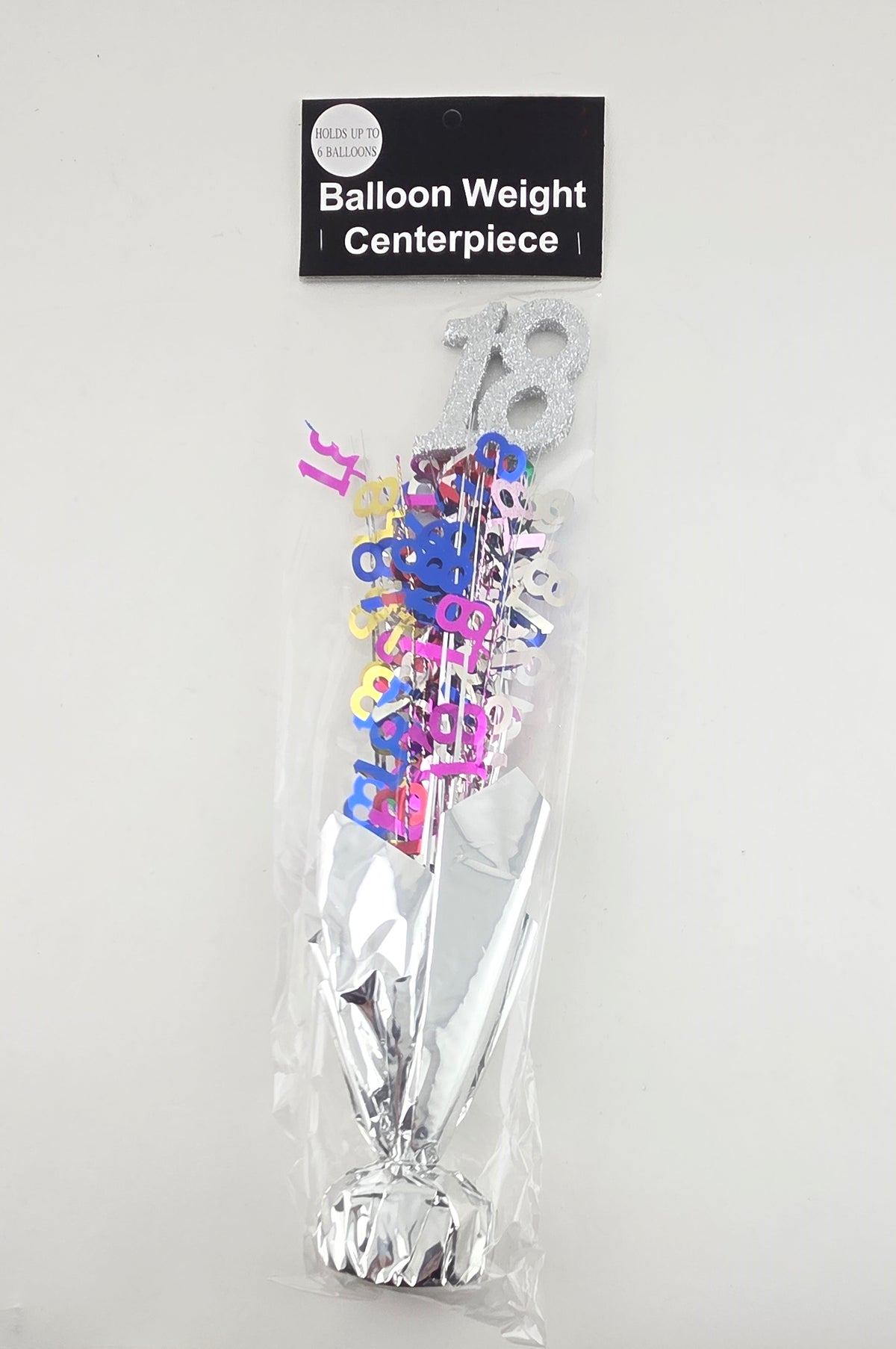 Multicolored 18 Birthday/Anniversary Balloon Weights, 2 Pieces
