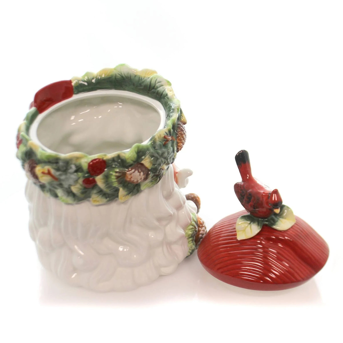 Cosmos Gifts Fine Evergreen Holiday Santa Cookie Jar 10.75 in. High