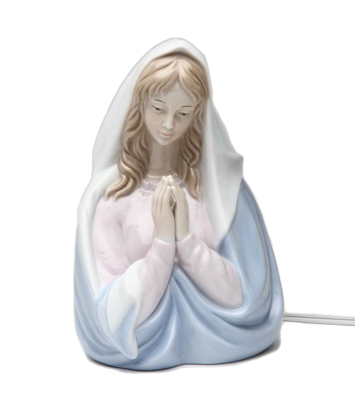 Cosmos Fine Porcelain Praying Madonna Night Light Figurine 5-3/4" H