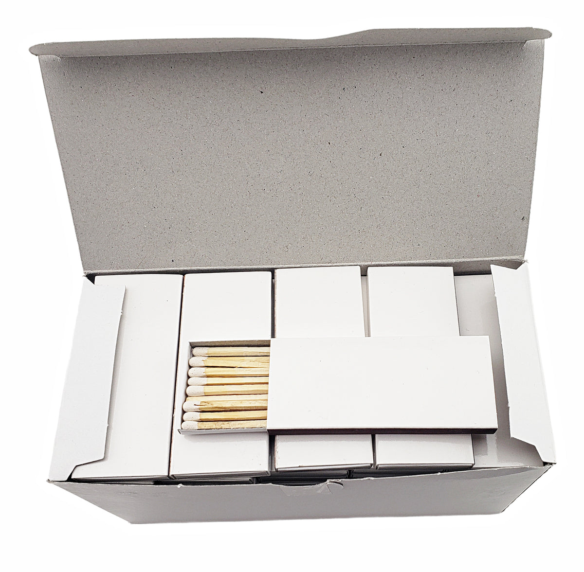 Party Favors Plus 25 Plain 3.25 inch White Wooden Matches in High Gloss Carboard Box