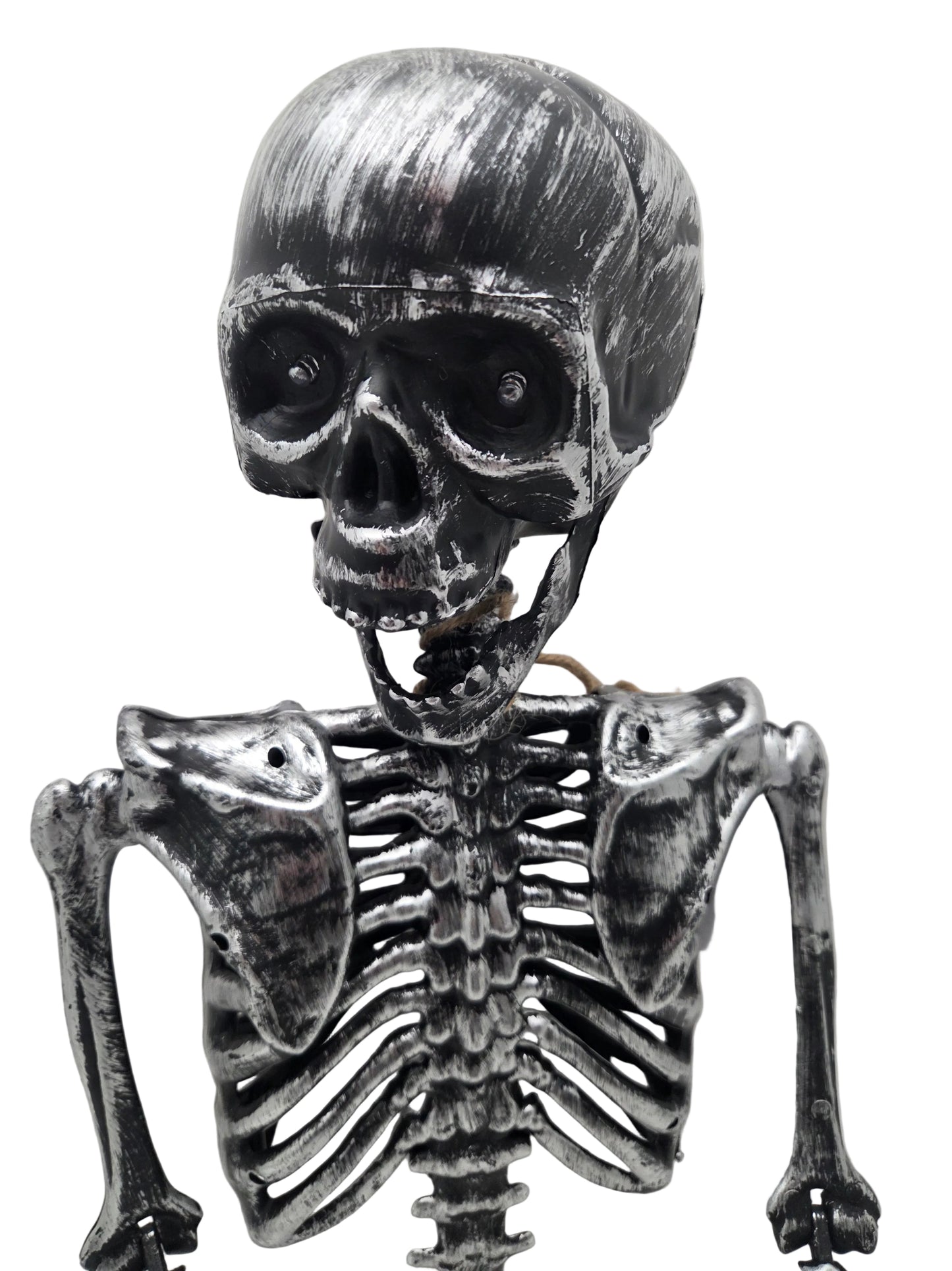 Light-Up Eyes & Sound Silver Plastic Skeleton 36 inch (3 x AAA Batteries are not Included)