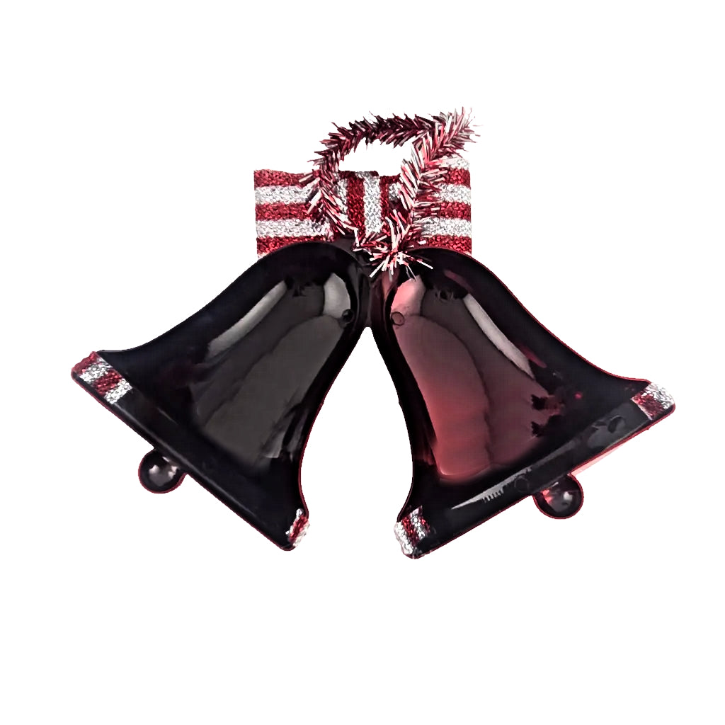 Red Christmas Bell Hanging Decoration Set of 2, 16.5cm