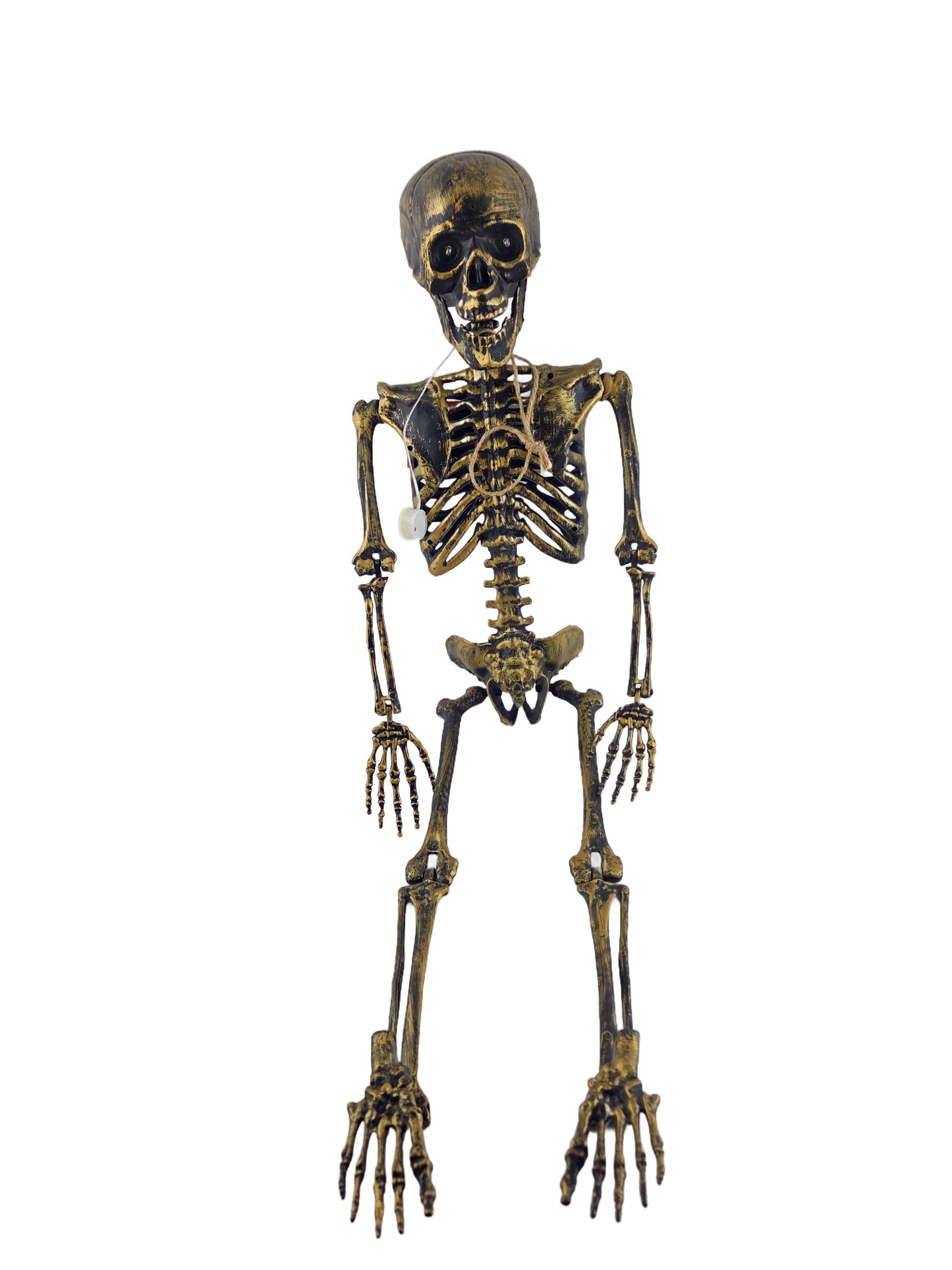 Light-Up Eyes & Sound Bronze Plastic Skeleton 36 inch (3 x AAA Batteries are not Included)