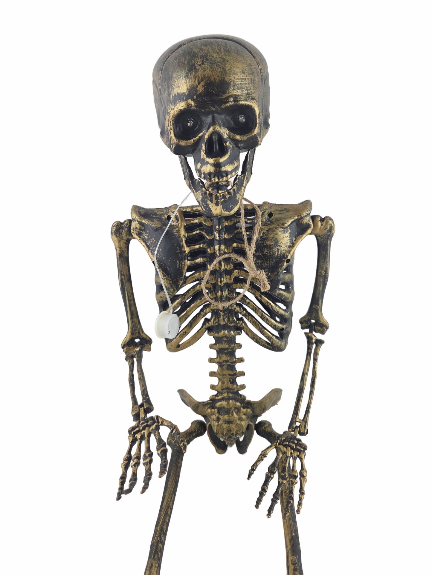 Light-Up Eyes & Sound Bronze Plastic Skeleton 36 inch (3 x AAA Batteries are not Included)