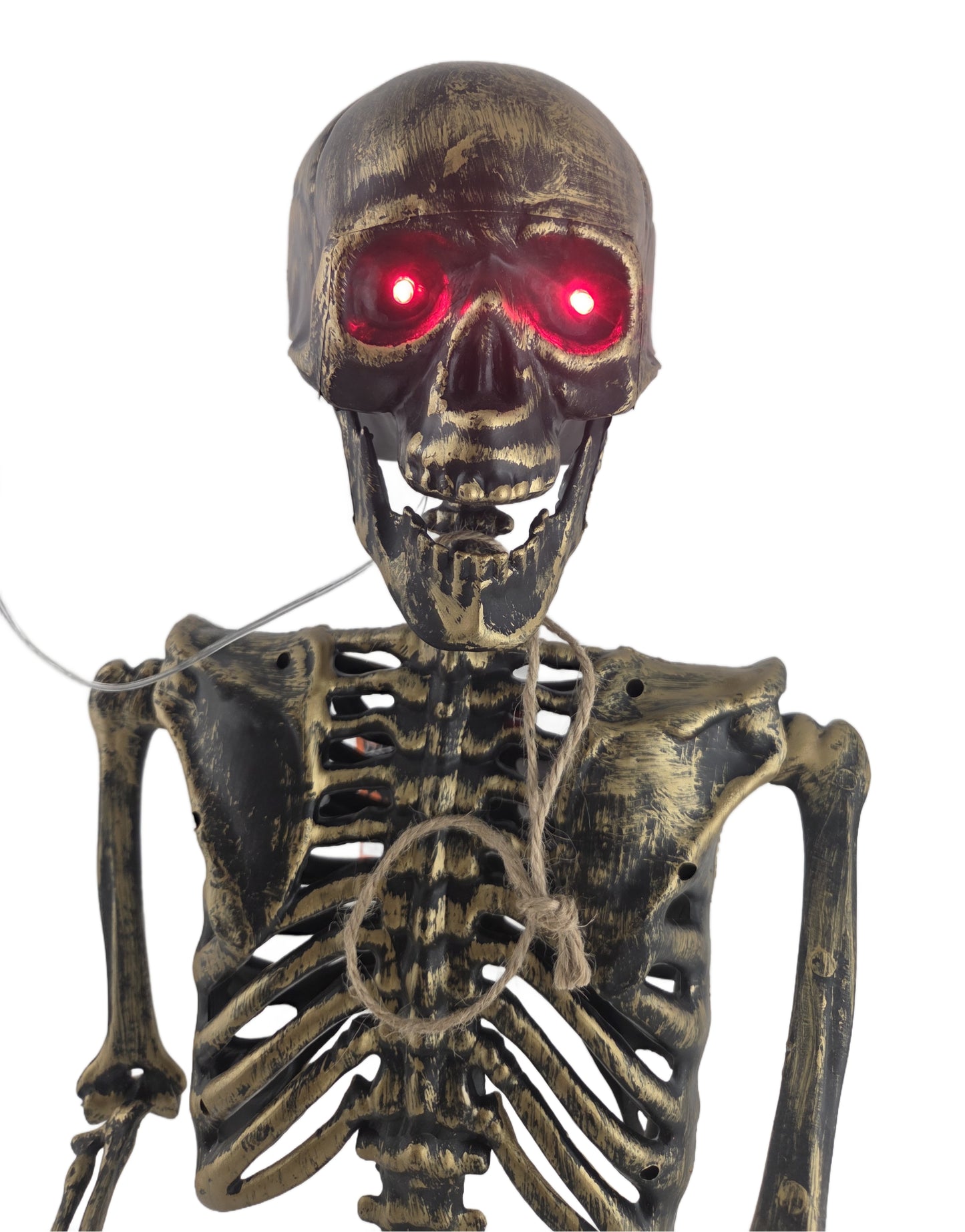 Light-Up Eyes & Sound Bronze Plastic Skeleton 36 inch (3 x AAA Batteries are not Included)