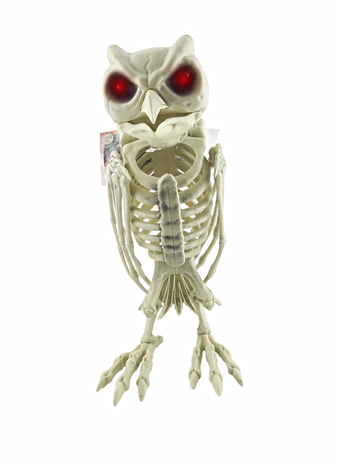 Jumbo Owl Skeleton Halloween Decoration with Light-Up Eyes 33 cm