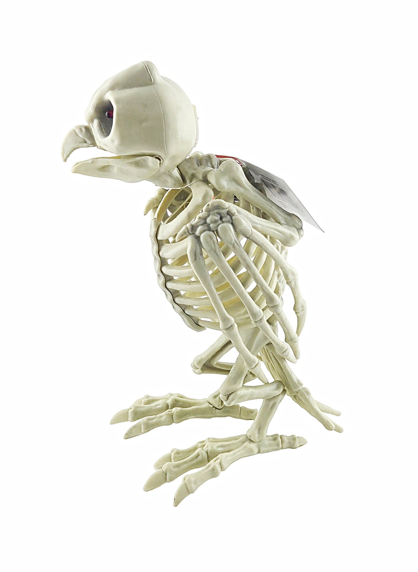 Jumbo Owl Skeleton Halloween Decoration with Light-Up Eyes 33 cm