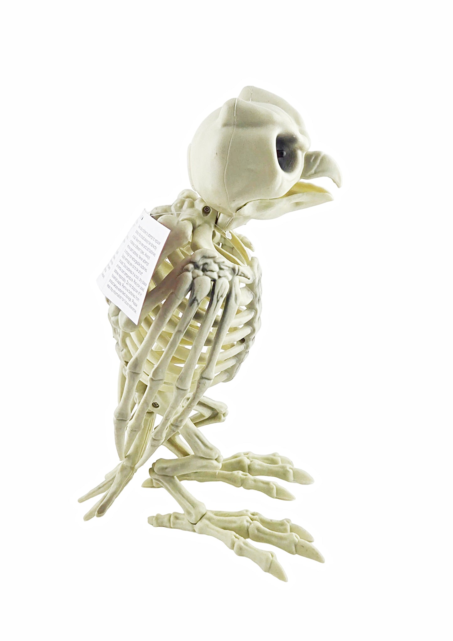 Jumbo Owl Skeleton Halloween Decoration with Light-Up Eyes 33 cm