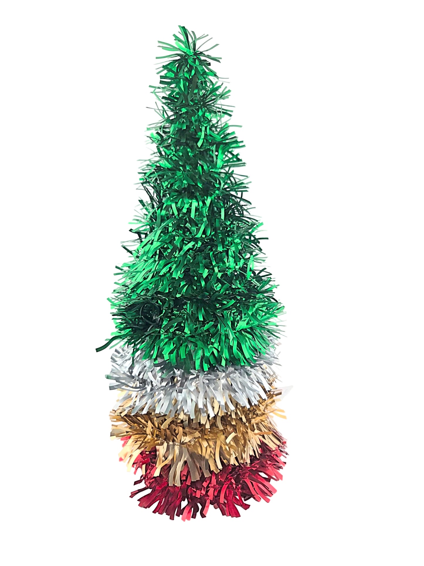 Tabletop Christmas Tinsel Tree Cone 25 cm, Set of 4