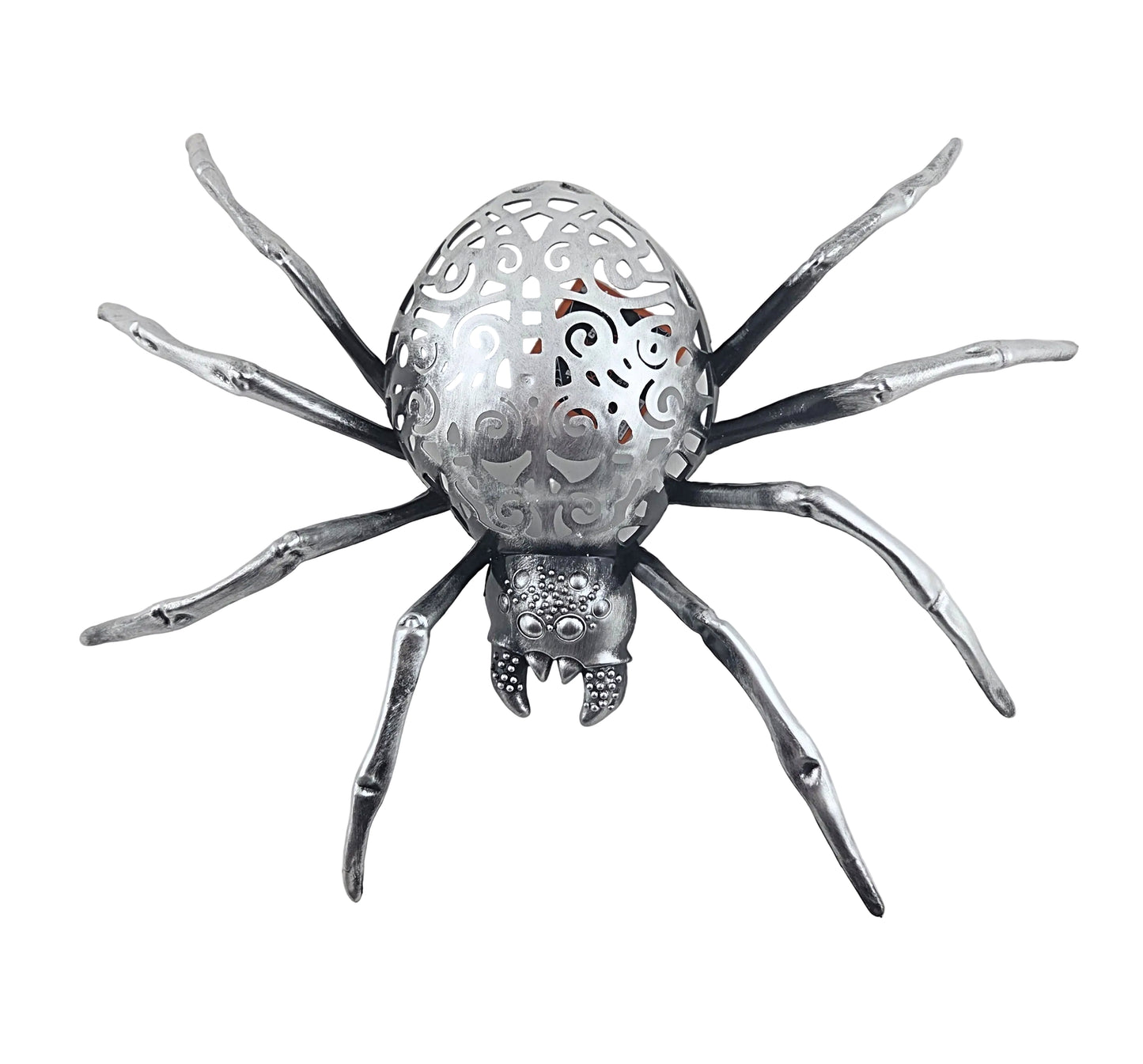 Halloween Spider Decorations Set of 3, Black Silver Gold