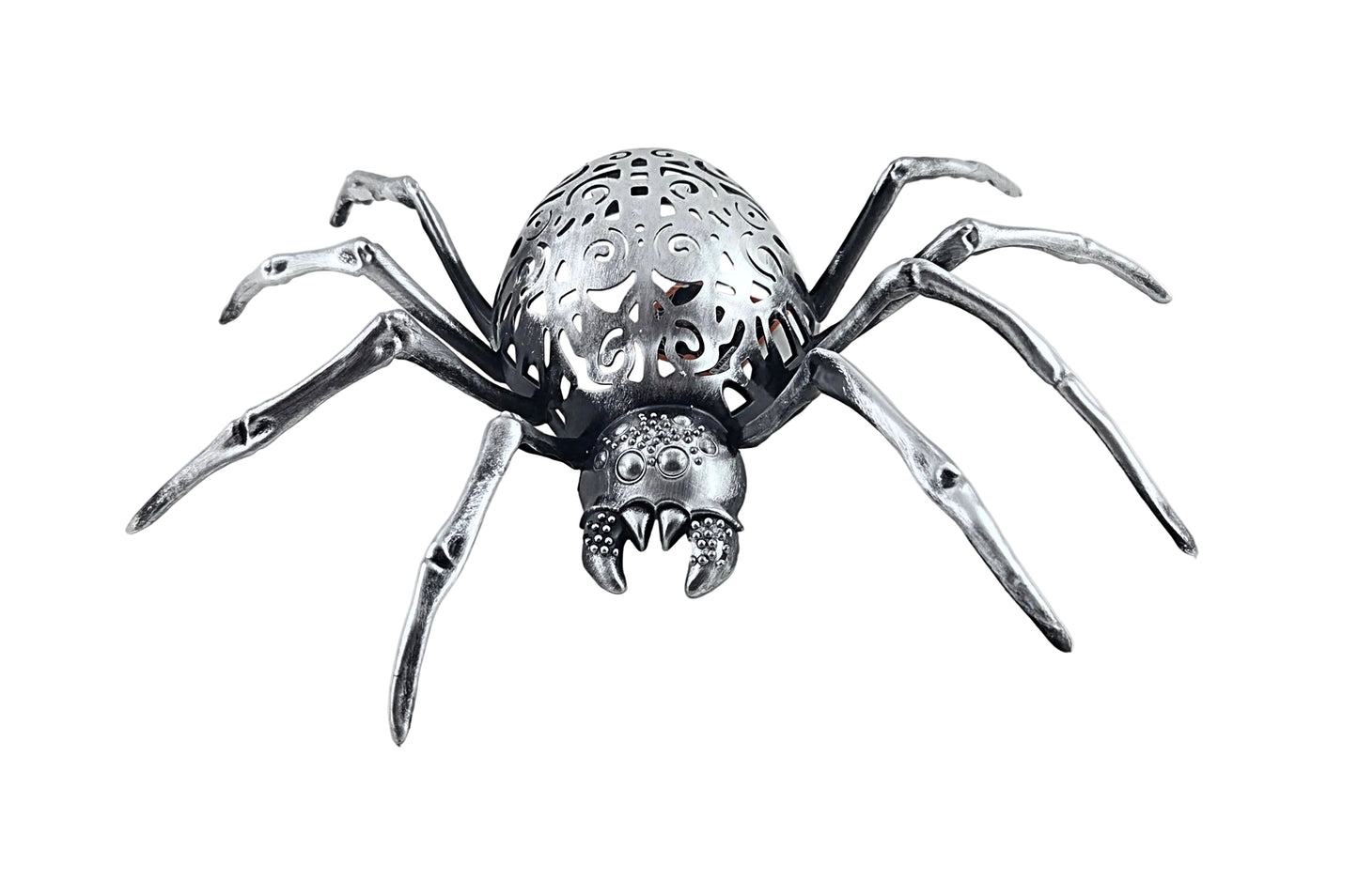 Halloween Spider Decorations Set of 3, Black Silver Gold