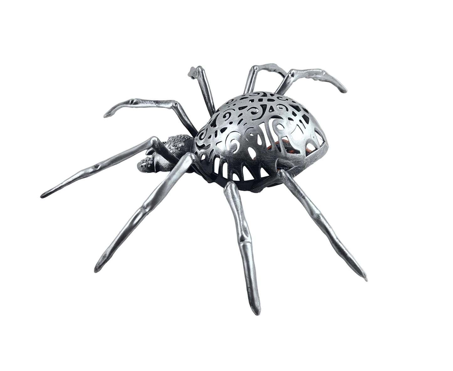 Halloween Spider Decorations Set of 3, Black Silver Gold