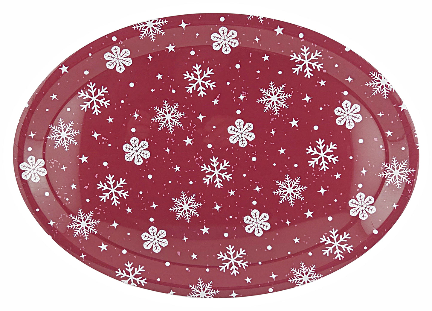 Christmas Prints Plastic Oval Platters/Trays 45.7 cm, Set of 4