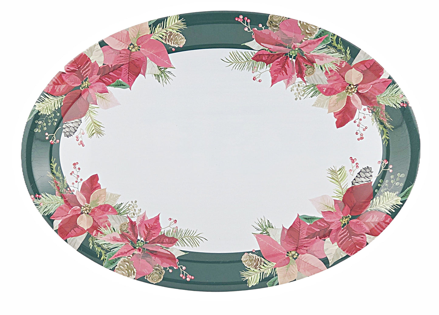 Christmas Prints Plastic Oval Platters/Trays 45.7 cm, Set of 4