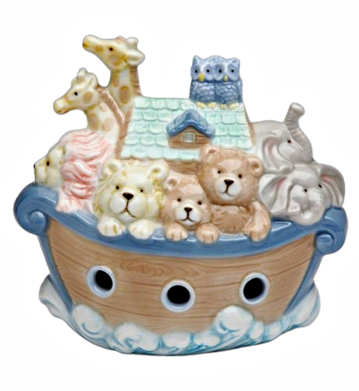 Cosmos Gifts Fine Porcelain Noah's Ark Piggy Bank 4-5/8" H
