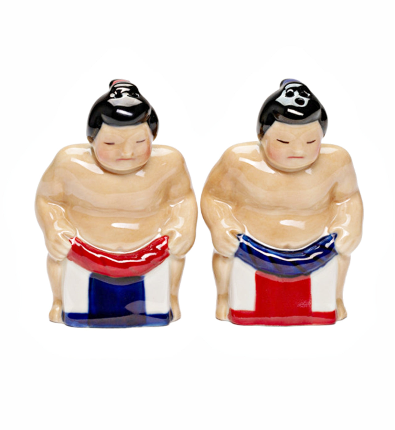 Cosmos Gifts Fine Porcelain Sumo Wrestler Salt & Pepper Shaker Set 3 In