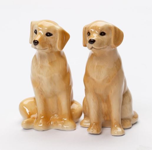 Cosmos Gifts Fine Ceramic Labrador Retriever Dogs Salt and Pepper Shakers Set 3-5/8" H