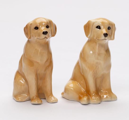 Cosmos Gifts Fine Ceramic Labrador Retriever Dogs Salt and Pepper Shakers Set 3-5/8" H