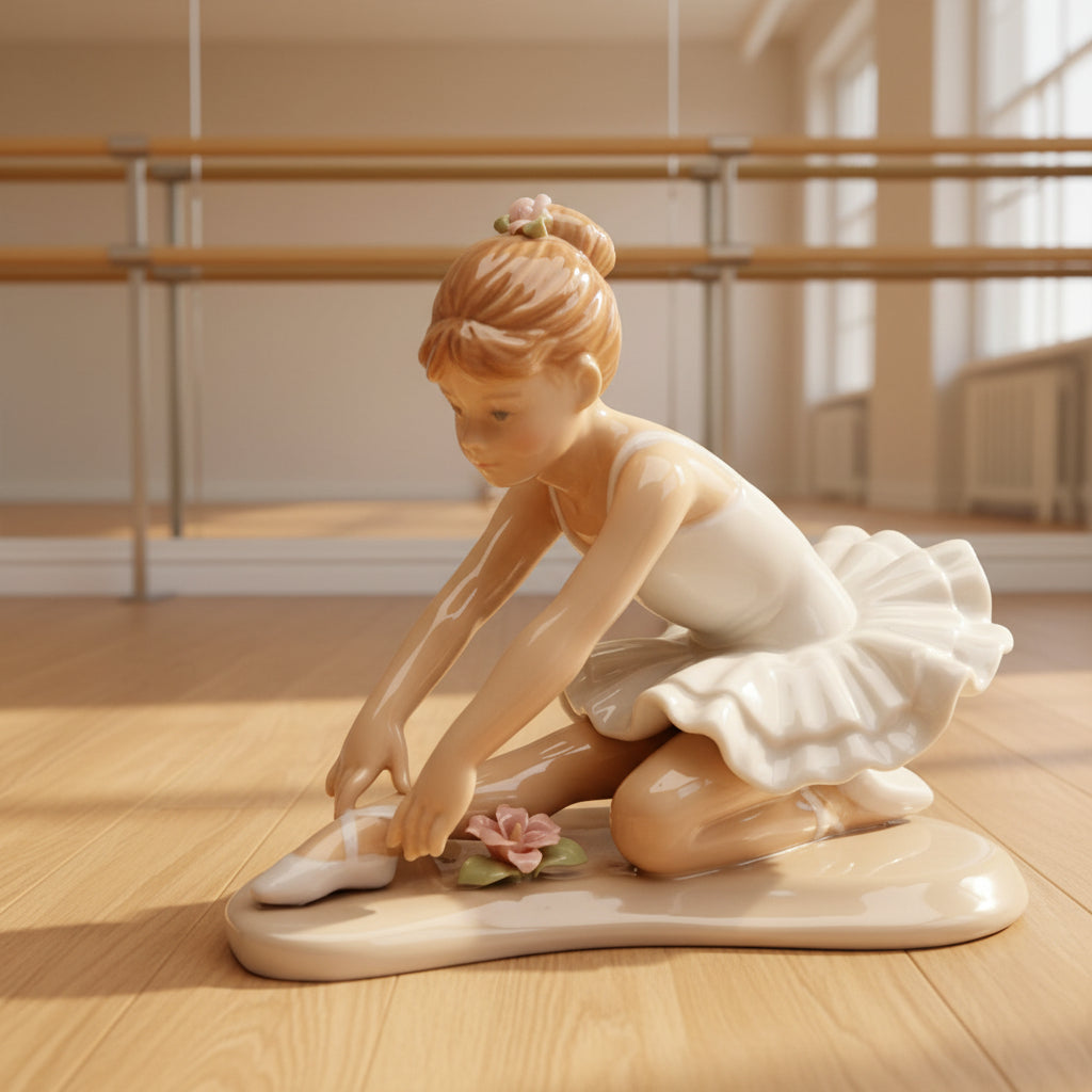 Cosmos Gifts Fine Porcelain Ballerina in White Ceramic Figurine 3-7/8" H