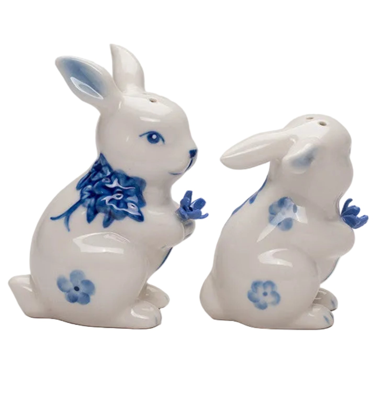 Cosmos Gifts Fine Ceramic White Bunny Rabbit Salt and Pepper Shakers Set 3-3/8" H