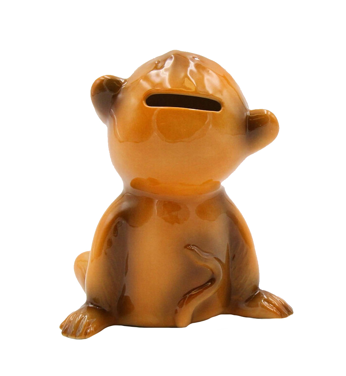 Cosmos Gifts Fine Porcelain Monkey Piggy Bank 5" H Brown