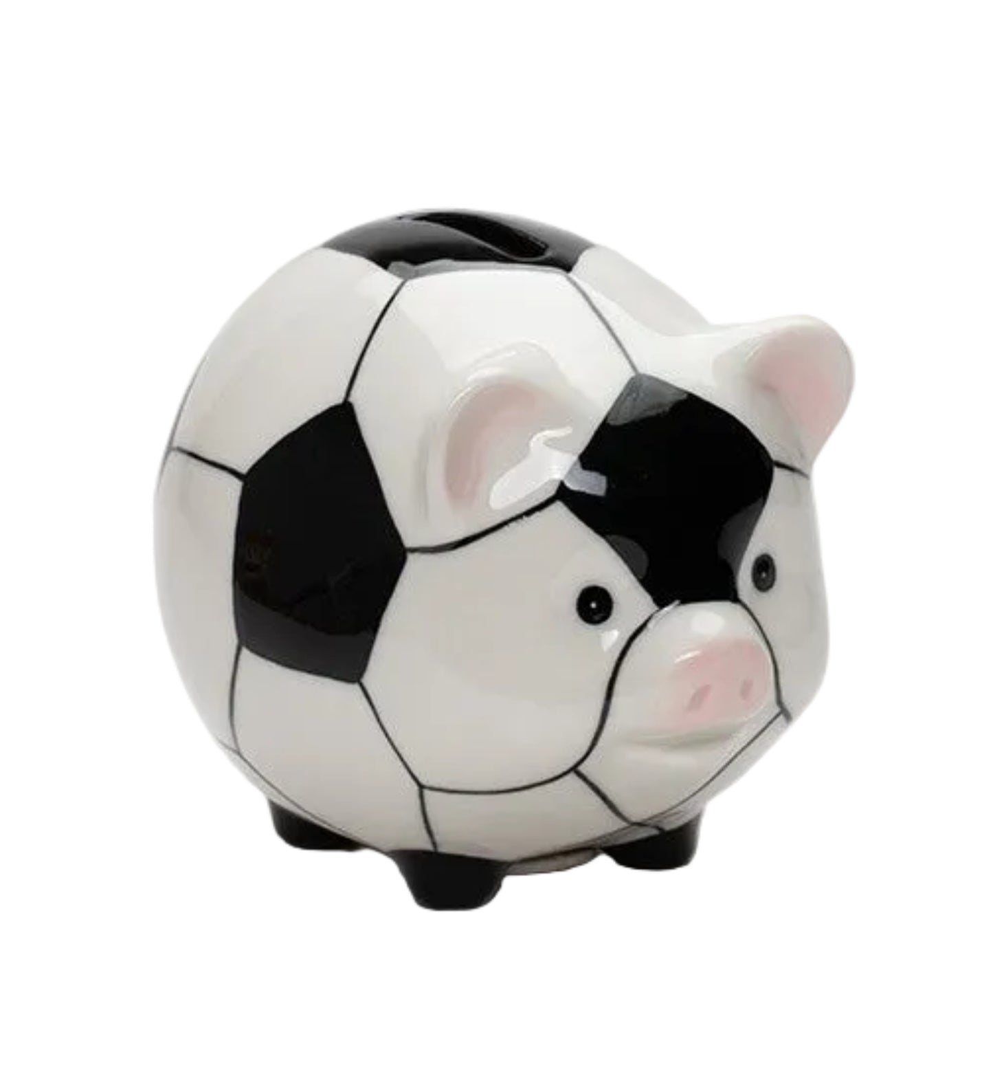 Cosmos Gifts  Porcelain Soccer Piggy Bank 3 5/8" H