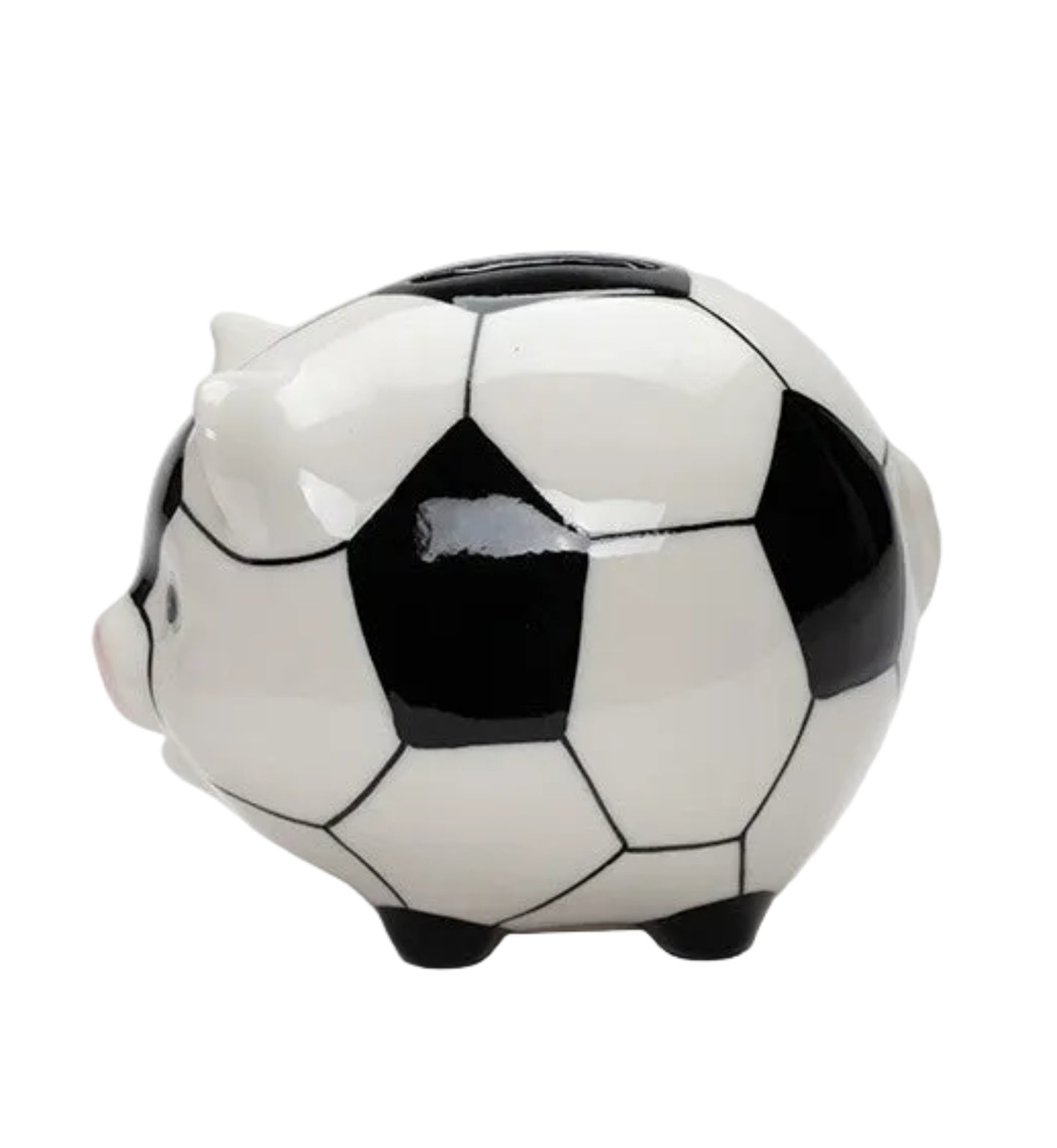 Cosmos Gifts  Porcelain Soccer Piggy Bank 3 5/8" H