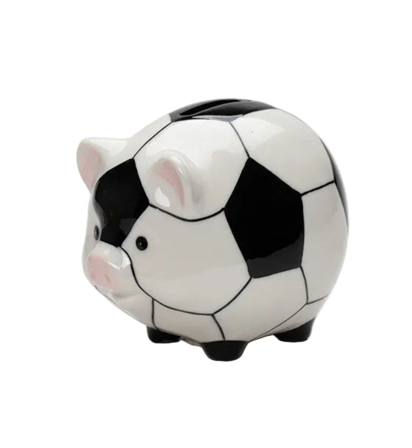 Cosmos Gifts  Porcelain Soccer Piggy Bank 3 5/8" H