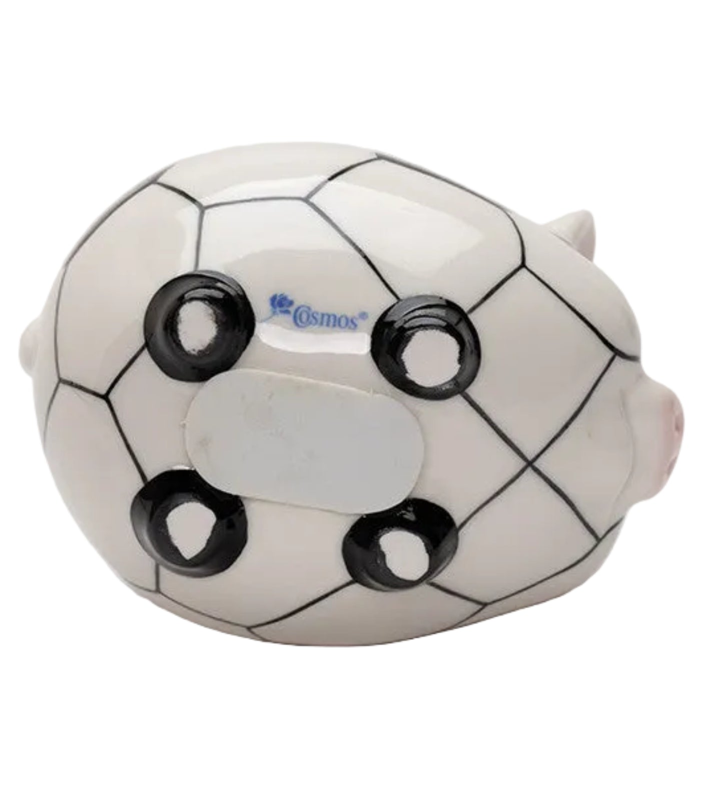 Cosmos Gifts  Porcelain Soccer Piggy Bank 3 5/8" H