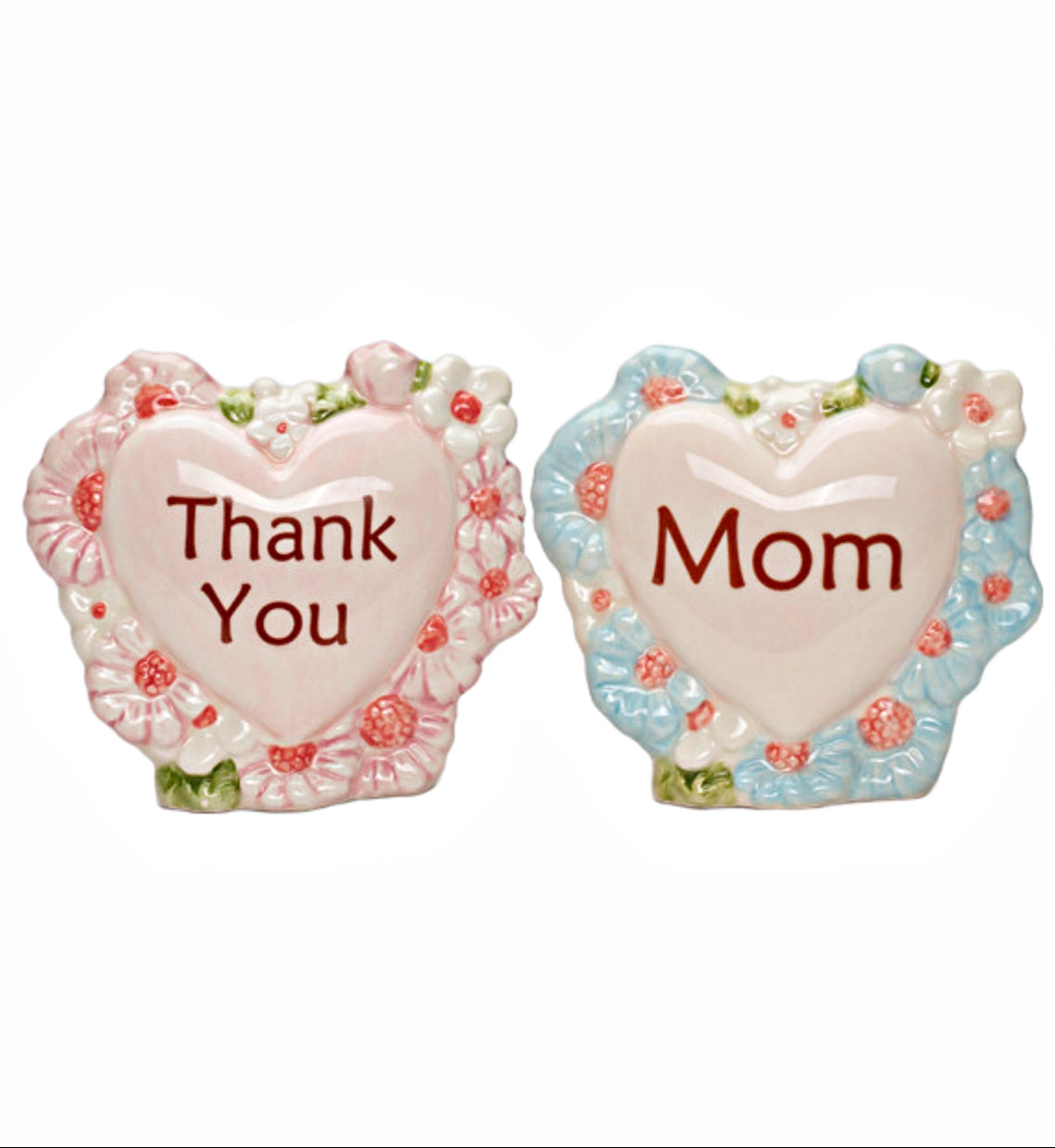 Cosmos Gifts Fine Ceramic Mothers Day Thank You Mom Salt & Pepper Shakers Set 3" H