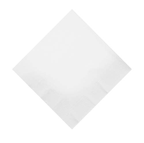 Party Favors Plus White 2-Ply Paper Cocktail Napkins 5" Folded 100 Count