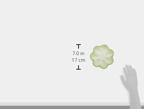 Cosmos Gifts Fine Porcelain Small Green Deviled Egg Plate 6-7/8" D x 1/2" H
