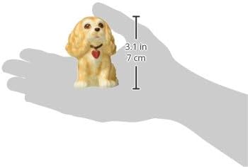 Cosmos Gifts Fine Porcelain Valentine Cocker Spaniel Dog Salt and Pepper Shakers Set 3" H Brown Black White Red