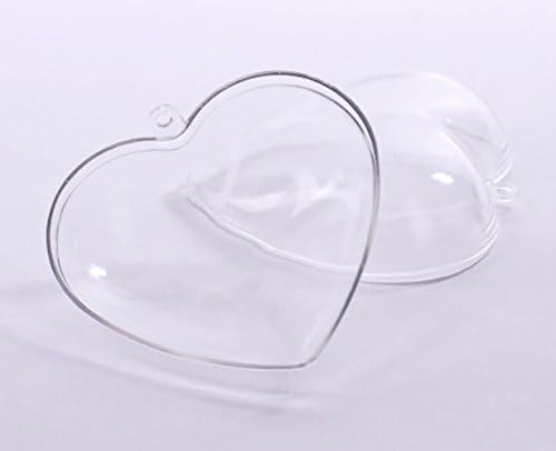 Party Favors Plus Clear Plastic Heart Fillable Ornament 12 Count