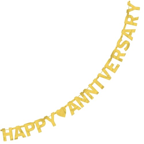 Amscan Happy Anniversary Silver Foil Letter Banner 6.75ft x 6.25in 1 Pack