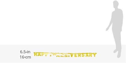 Beistle Shiny Foil Happy Anniversary Banner Gold 4.25in x 6ft 1 Pack