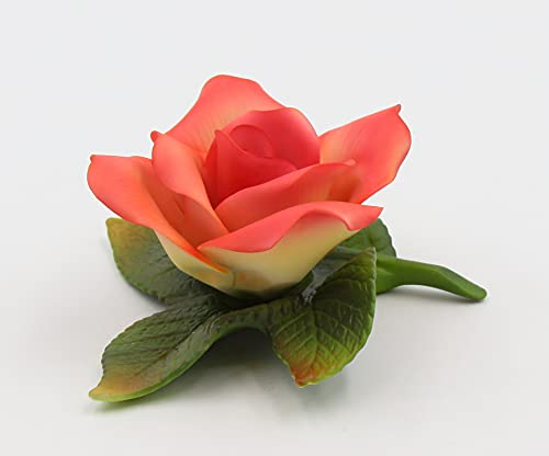 Cosmos Gifts Fine Porcelain Hand Formed Hand Painted Rose Flower Figurine 3-5/8" L
