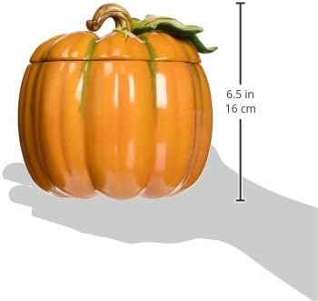 Cosmos Gifts Fine Ceramic Orange Pumpkin Box 6-1/8" H