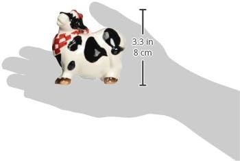 Appletree Design Barn Yard Cow Ceramic Salt and Pepper Shaker Set 1.5" H Multicolor