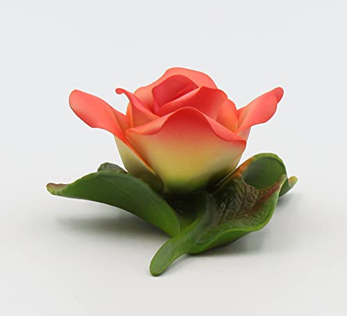 Cosmos Gifts Fine Porcelain Hand Formed Hand Painted Rose Flower Figurine 3-5/8" L