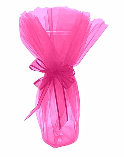 Party Favors Plus Organza Wine Bottle Wrap 28 Inch Scalloped Circle Set of 3 Gold
