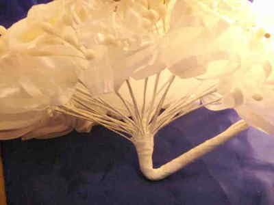 Party Favors Plus White Silk Satin Ribbon Wedding Bouquet