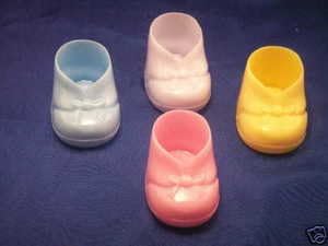 Party Favors Plus Pink Plastic Baby Booties Candy Holders 2.25 Inches 12 Count