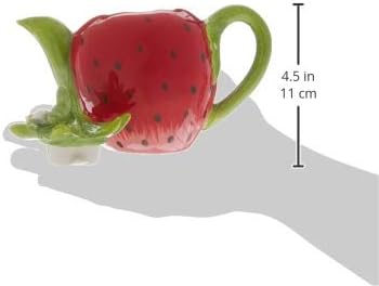 Cosmos Gifts Fine Ceramic Strawberry Teapot 5-1/4" H