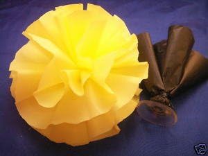 Party Favors Plus Yellow Plastic Car Wedding Flower Puff 12 Count