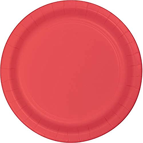 Creative Converting Round Paper Dinner Plates Coral 8.75" 24 Count