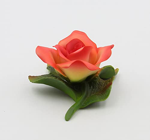 Cosmos Gifts Fine Porcelain Hand Formed Hand Painted Rose Flower Figurine 3-5/8" L
