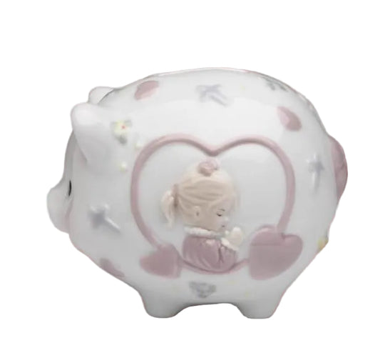 Cosmos Gifts Fine Porcelain Inspirational Praying Girl Piggy Bank 4-1/4" L