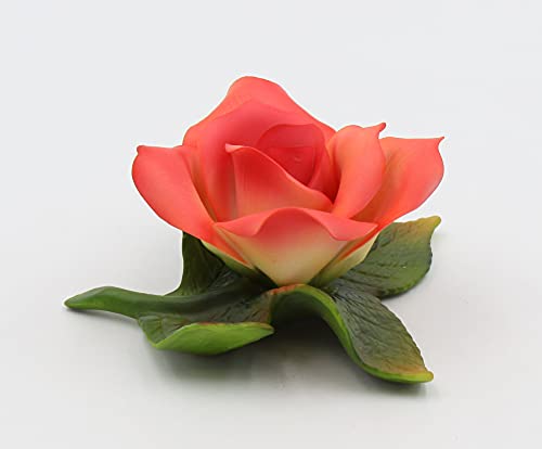 Cosmos Gifts Fine Porcelain Hand Formed Hand Painted Rose Flower Figurine 3-5/8" L