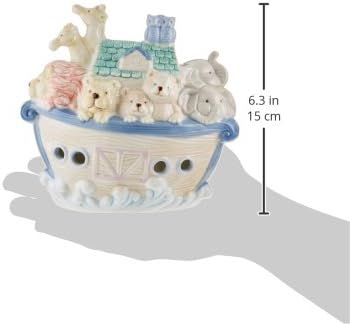 Cosmos Gifts Fine Ceramic Noah's Ark Night Light 6-1/4-Inch Multicolor